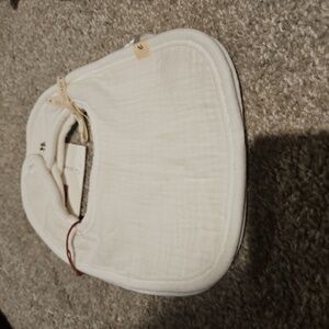 Set Of 2 White Soft Baby Bib with Curved Design